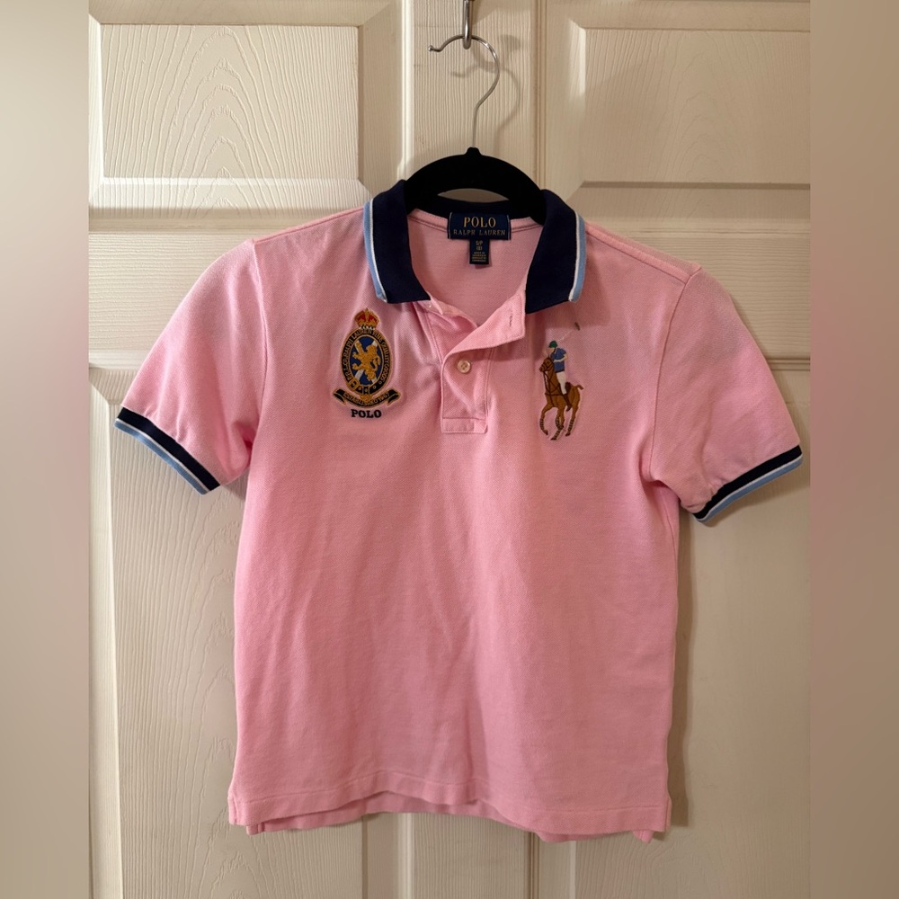 Polo by Ralph Lauren Boys Pink Short Sleeve Polo & Embroidered Crest